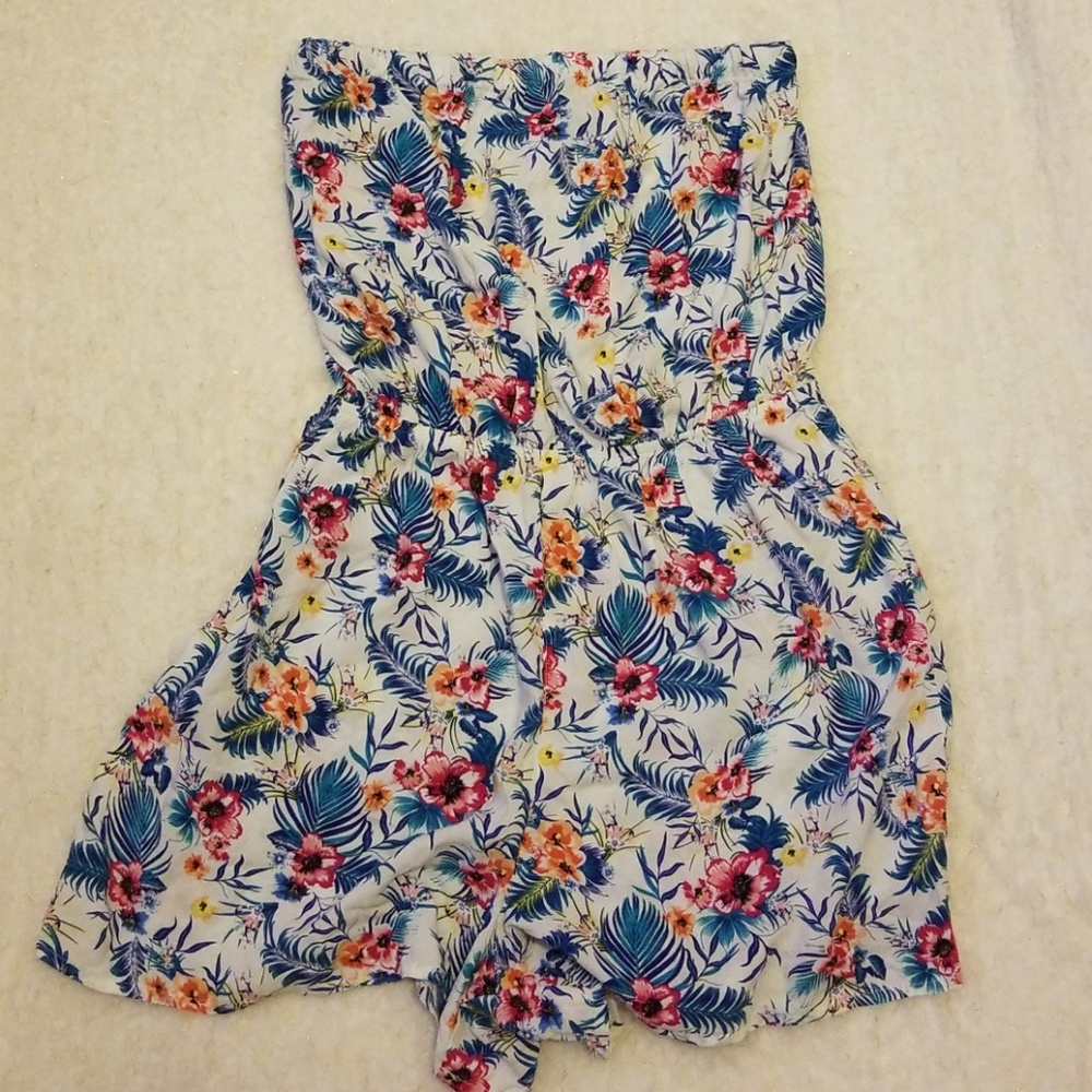 Floral Strapless Romper